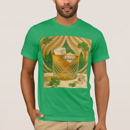 Shamrocks Irish Whiskey Tumbler "Sláinte!" T-shirt (Voorkant)