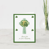 Shamrocks, katholieke Ierse Keltische Kruiscondole Bedankkaart (Voorkant)