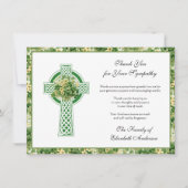 Shamrocks, katholieke Ierse Keltische Kruiscondole Bedankkaart (Voorkant)