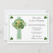 Shamrocks, katholieke Ierse Keltische Kruiscondole Bedankkaart (Voorkant)