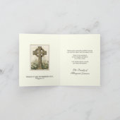 Shamrocks, katholieke Ierse Keltische Kruiscondole Bedankkaart (Binnen)