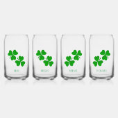 Shamrocks klaver Iers Personaliseer Naam Blikvorm Glas (Voorkant)