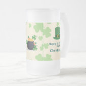 Shamrocks, leprechauns & Pot of Gold Frosted Beer  Matglas Bierpul (Voorkant rechts)