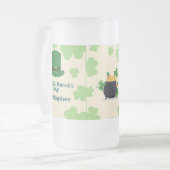 Shamrocks, leprechauns & Pot of Gold Frosted Beer  Matglas Bierpul (Voorkant links)