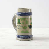 Shamrocks, leprechauns & Pot of Gold Stein Bierpul (Voorkant links)