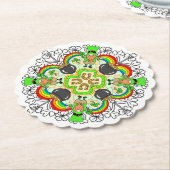 Shamrocks, Leprechauns St Patrick's Day Kartonnen Onderzetters (Gekanteld)