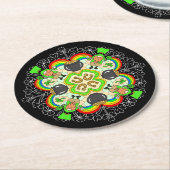 Shamrocks, Leprechauns St Patrick's Day Ronde Kartonnen Onderzetter (Gebogen)