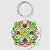 Shamrocks, Leprechauns St Patrick's Day Sleutelhanger (Voorkant)
