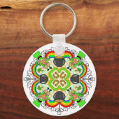 Shamrocks, Leprechauns St Patrick's Day Sleutelhanger (Voorkant)
