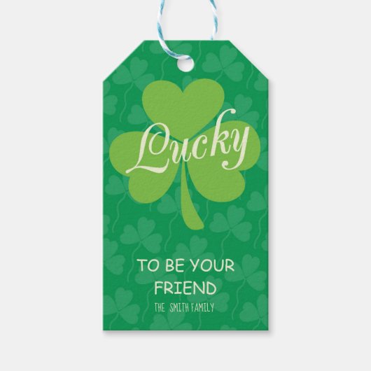 Shamrocks Lucky Friend St. Patrick's Day Cadeaulabel (Voorkant)