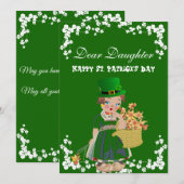 Shamrocks Lucky St. Patrick's Day Dochter Feestdagenkaart (Voorkant / Achterkant)