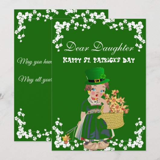  Shamrocks Lucky St. Patrick's Day Dochter Feestdagenkaart (Voorkant / Achterkant)