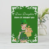  Shamrocks Lucky St. Patrick's Day Dochter Feestdagenkaart (Staand voorkant)