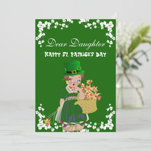  Shamrocks Lucky St. Patrick's Day Dochter Feestdagenkaart (Staand voorkant)