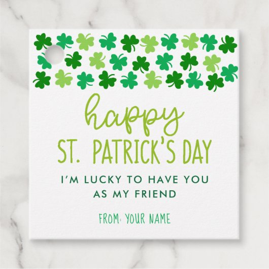 Shamrocks Lucky vriendin St. Patrick's Day Bedankjes Labels (Voorkant)