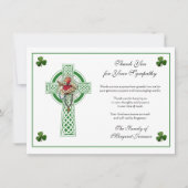Shamrocks Mary Irish Celtic Cross condoleert Bedankkaart (Voorkant)
