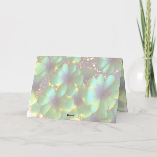 Shamrocks met gouden accenten, St. Patrick's Day Feestdagen Kaart (Achterkant)