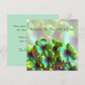 Shamrocks met gouden accenten, St. Patrick's Day Feestdagenkaart (Voorkant / Achterkant)