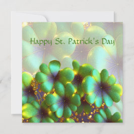 Shamrocks met gouden accenten, St. Patrick's Day Feestdagenkaart