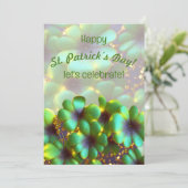Shamrocks met gouden accenten, St. Patrick's Day Kaart (Staand voorkant)