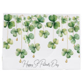 Shamrocks met Gouden Kralen Groot Cadeauzakje (Achterkant)