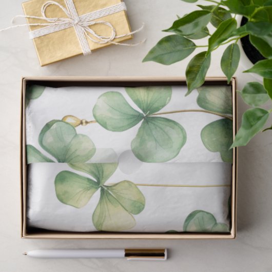 Shamrocks met Gouden Kralen Tissuepapier (Geschenk)