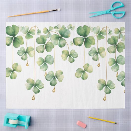 Shamrocks met Gouden Kralen Tissuepapier (Craft)