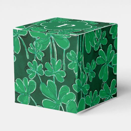 Shamrocks Monogrammed Initiaal Bedankdoosjes (Voorkant Zijde)