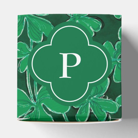 Shamrocks Monogrammed Initiaal Bedankdoosjes (Bovenkant)