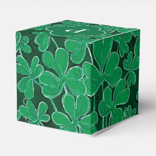 Shamrocks Monogrammed Initiaal Bedankdoosjes (Achterkant)