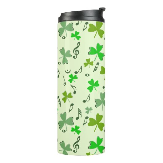 Shamrocks Muzieknoten Thermosbeker (Gedraaid links)