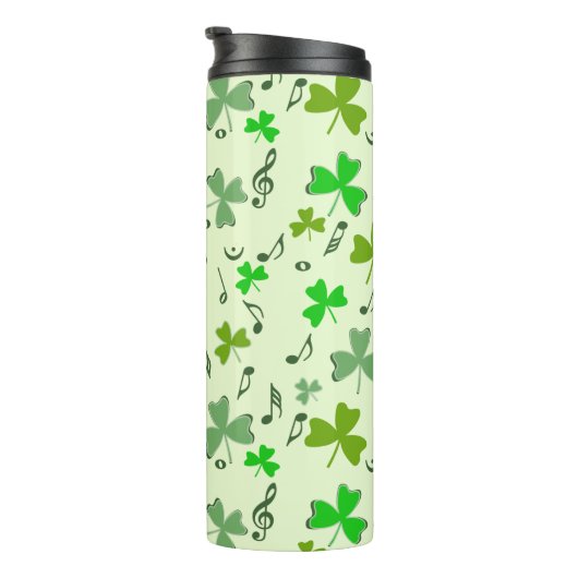 Shamrocks Muzieknoten Thermosbeker (Geroteerd rechts)