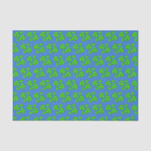 Shamrocks op blauw tissuepapier (Voorkant)