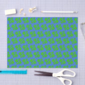 Shamrocks op blauw tissuepapier (Craft)