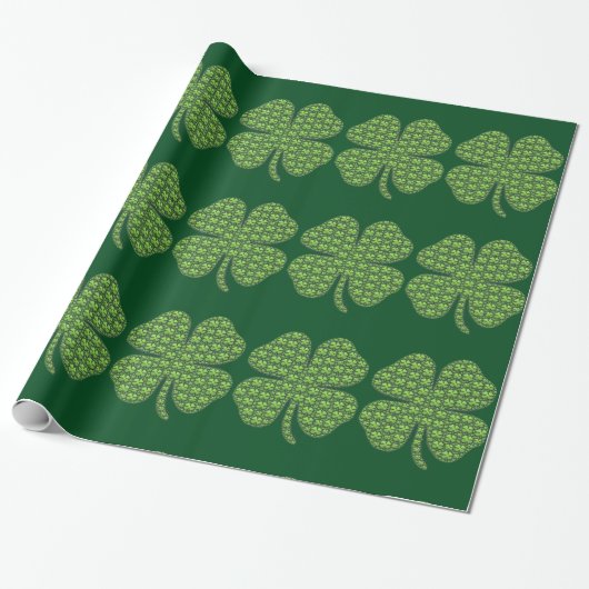 Shamrocks op een schamsteen cadeaupapier (Uitgerold)