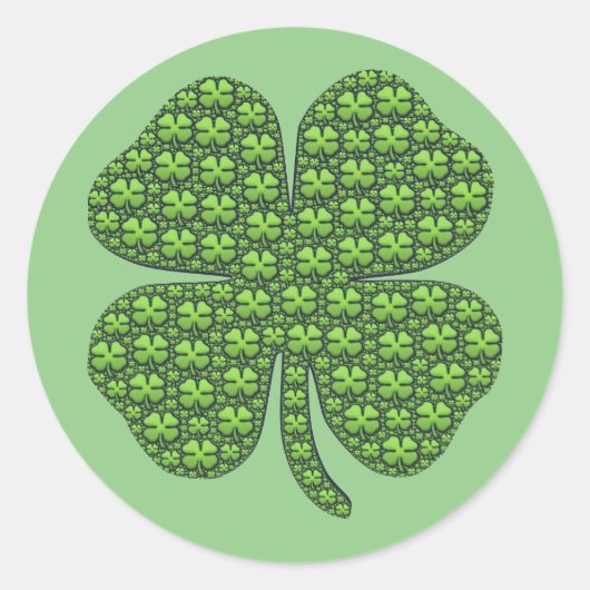 Shamrocks op een Shamrock Ronde Sticker (Voorkant)