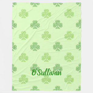 Shamrocks op Green Fleece Deken