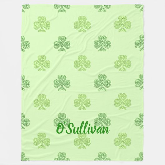 Shamrocks op Green Fleece Deken (Voorkant)