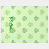 Shamrocks op Green Fleece Deken (Voorkant (Horizontaal))