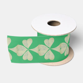 Shamrocks op groen satin-lint satijnen lint
