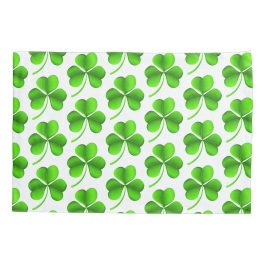 Shamrocks op witte pcnt kussensloop (Achterkant)