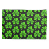 Shamrocks op zwart pcnt kussensloop (Achterkant)