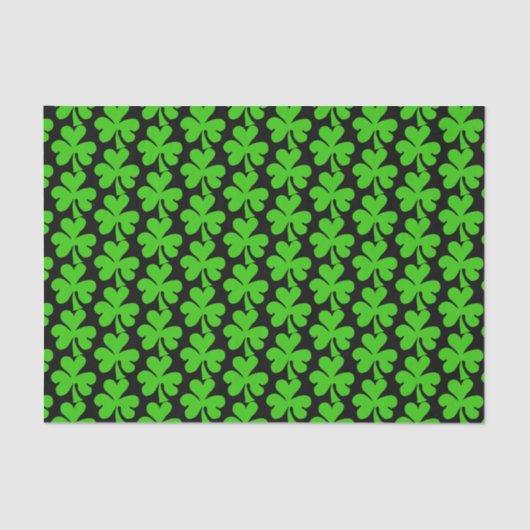 Shamrocks op zwart tissuepapier (Voorkant)