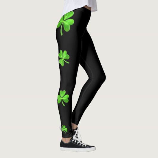 Shamrocks op zwarte leggings (Rechts)