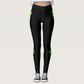 Shamrocks op zwarte leggings (Voorkant)