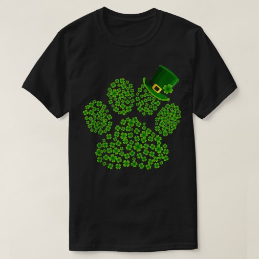 Shamrocks Paw Print Grappig Schattige Dog Cat Love T-shirt (Design voorkant)