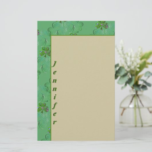 Shamrocks persoonlijke briefpapier (Staand voorkant)