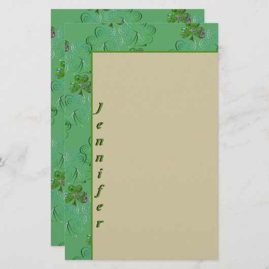 Shamrocks persoonlijke briefpapier (Voorkant / Achterkant)