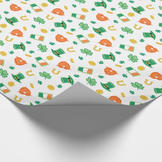 Shamrocks & Petten - St Patrick's Day Pattern Cadeaupapier (Hoek)