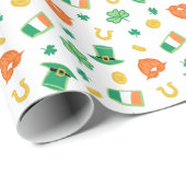 Shamrocks & Petten - St Patrick's Day Pattern Cadeaupapier (Rol Hoek)